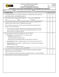 Form TC58-48 Categorical Exclusion Environmental Determination Checklist - Kentucky, Page 12