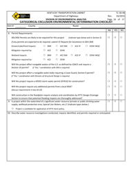 Form TC58-48 Categorical Exclusion Environmental Determination Checklist - Kentucky, Page 16