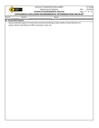 Form TC58-48 Categorical Exclusion Environmental Determination Checklist - Kentucky, Page 17