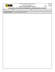 Form TC58-48 Categorical Exclusion Environmental Determination Checklist - Kentucky, Page 2