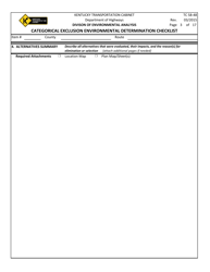 Form TC58-48 Categorical Exclusion Environmental Determination Checklist - Kentucky, Page 3