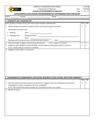 Form TC58-48 Categorical Exclusion Environmental Determination Checklist - Kentucky, Page 4