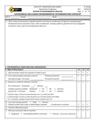 Form TC58-48 Categorical Exclusion Environmental Determination Checklist - Kentucky, Page 5