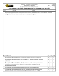 Form TC58-48 Categorical Exclusion Environmental Determination Checklist - Kentucky, Page 7