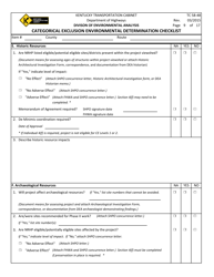 Form TC58-48 Categorical Exclusion Environmental Determination Checklist - Kentucky, Page 9