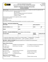 Form TC18-15 Minority Internship Program Application - College Program - Kentucky