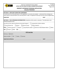 Form TC18-15 Minority Internship Program Application - College Program - Kentucky, Page 2