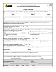 Form TC18-16 Title VI Complaint - Kentucky, Page 2