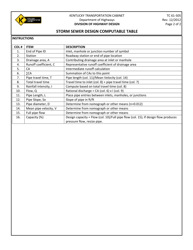 Form TC61-505 Storm Sewer Design Computable Table - Kentucky, Page 2