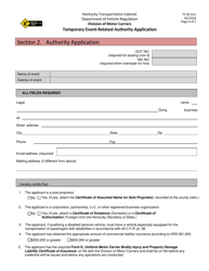 Form TC95-613 Temporary Event-Related Authority Application - Kentucky, Page 4