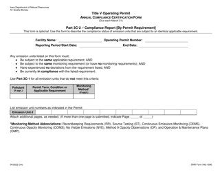 DNR Form 542-1506 Title V Operating Permit - Annual Compliance Certification Form - Iowa, Page 4