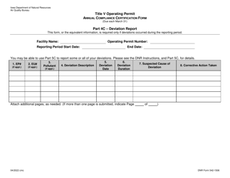 DNR Form 542-1506 Title V Operating Permit - Annual Compliance Certification Form - Iowa, Page 5