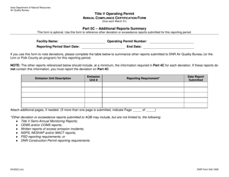 DNR Form 542-1506 Title V Operating Permit - Annual Compliance Certification Form - Iowa, Page 6