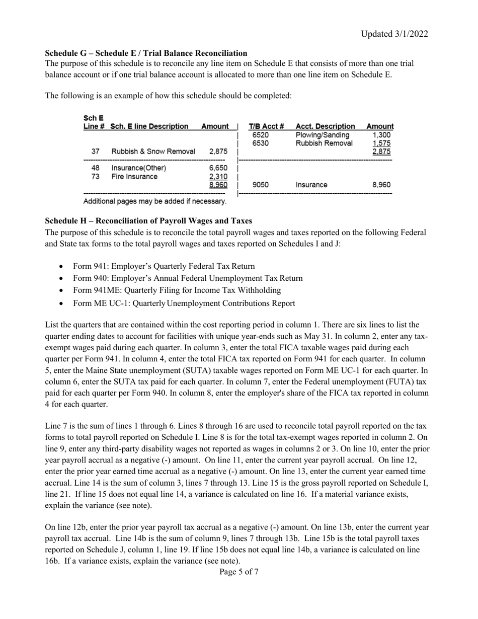 Instructions for Mainecare Cost Report for Appendix C Private Non-medical Institutions (Pnmi) - Maine, Page 5