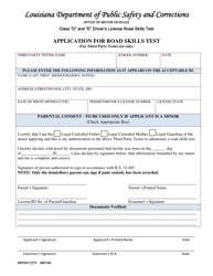 Document preview: Form DPSMV2271 Application for Road Skills Test (For Third Party Tester Use Only) - Class "d" and "e" Driver's License Road Skills Test - Louisiana