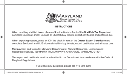 Form DNR-G-1 Shellfish Dealer Tax Report - Maryland, Page 2
