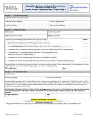 Document preview: Form DOC.422.40 Provider Payment Extension Request - Child Turning 13 - Child Care Scholarship Program - Maryland