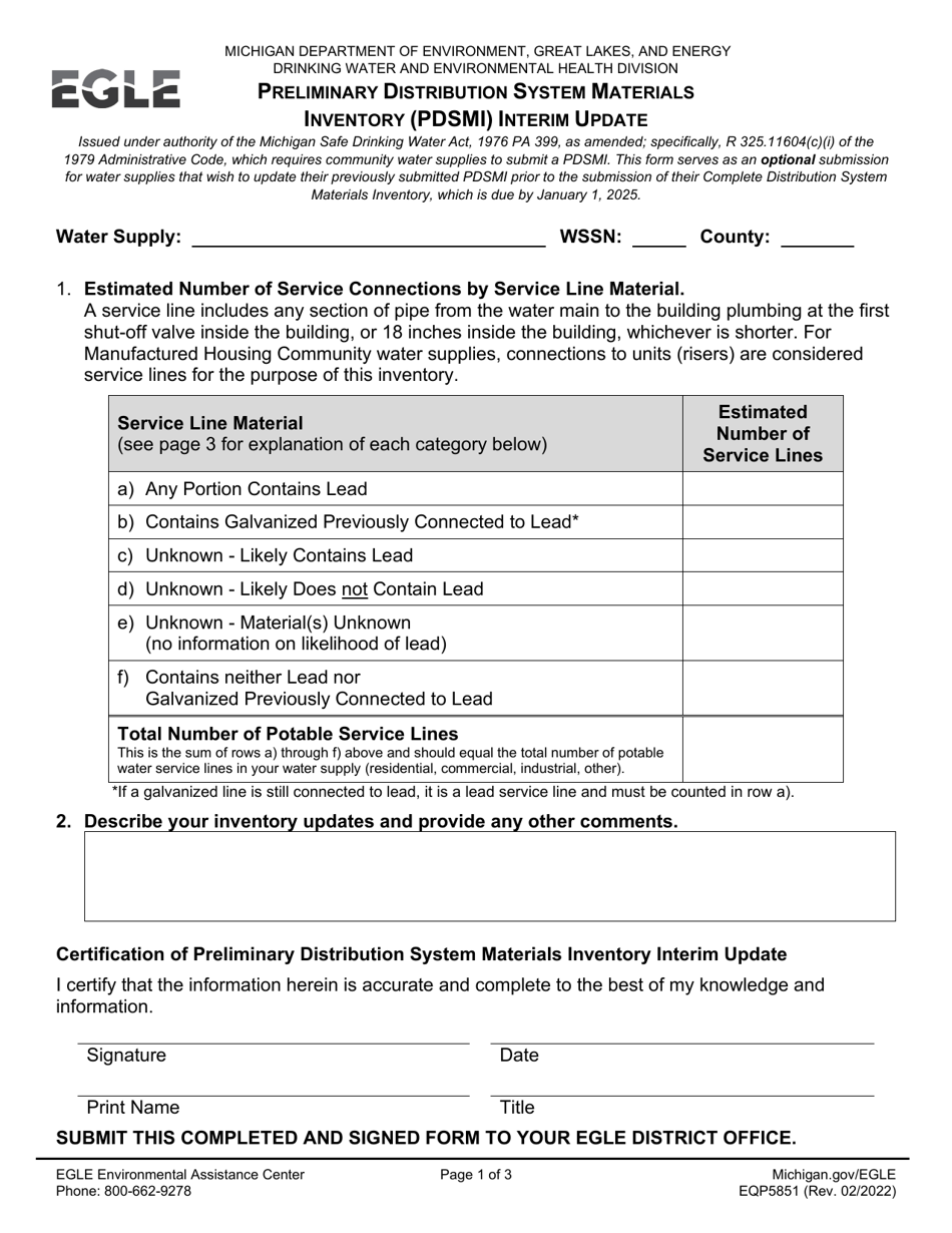 Form EQP5851 - Fill Out, Sign Online and Download Fillable PDF ...