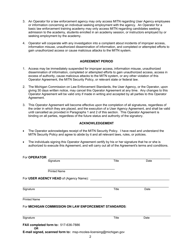 Mcoles Information and Tracking Network (Mitn) Operator Agreement - Michigan, Page 2