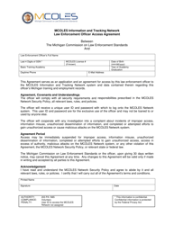 Document preview: Mcoles Information and Tracking Network Law Enforcement Officer Access Agreement - Michigan