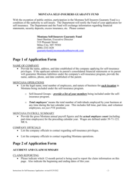 Instructions for Workers&#039; Compensation Self-insurance Application - Montana, Page 2