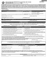 Form ABS-MAIL &quot;Application for Absentee Ballot by Mail Only&quot; - Indiana, 2022