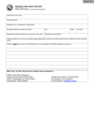 State Form 56608 Request for Public Record - Indiana
