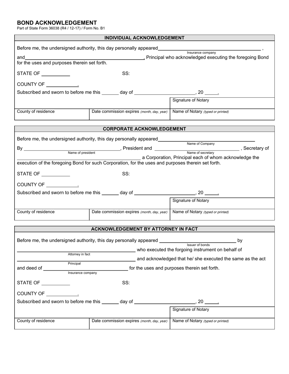 State Form 36038 (B3) Surety Bond - Indiana, Page 2