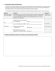 State Form 55235 Ineffective Area of the Contraction or Expansion Reach of a Stream Crossing Non-modeling Worksheet - Indiana, Page 4