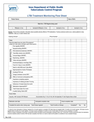 Document preview: Ltbi Treatment Monitoring Flow Sheet - Tuberculosis Control Program - Iowa