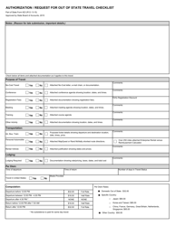 State Form 823 Authorization/Request for out of State Travel - Indiana, Page 2