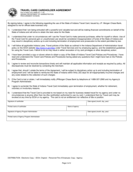 State Form 54699 Travel Card Cardholder Agreement and Application - Indiana, Page 2