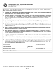 State Form 54700 Application for Procurement Card - Indiana, Page 2