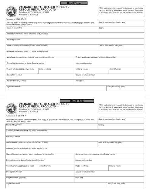 State Form 52776 (5PS415)  Printable Pdf