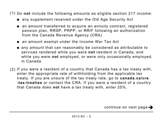 Form 5013-SC Schedule C Electing Under Section 217 of the Income Tax Act - Large Print - Canada, Page 5