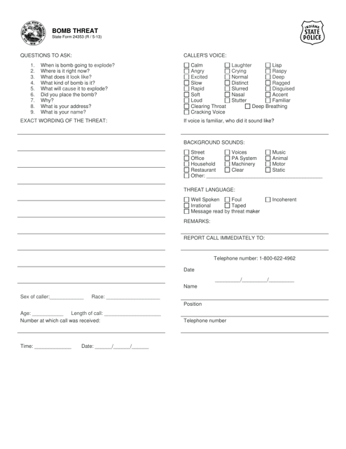 State Form 24353  Printable Pdf