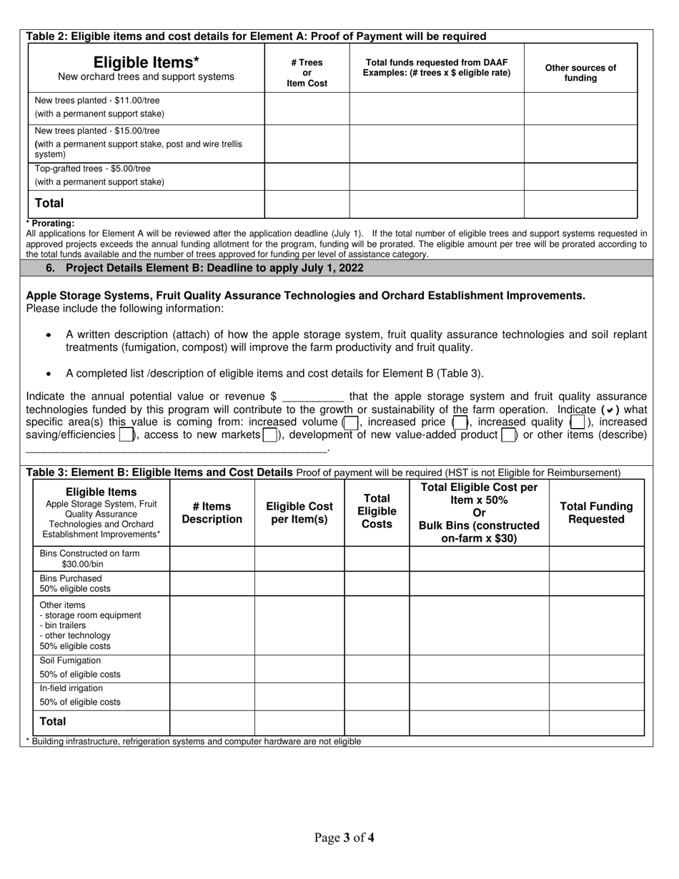 Apple Industry Development Program Application - New Brunswick, Canada, Page 3