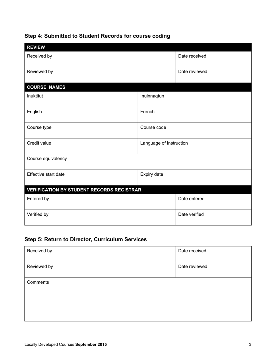 Locally Developed Courses - Nunavut, Canada, Page 3