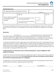 Form A-202-2O Financial Assistance for Nunavut Students Rent Supplement - Nunavut, Canada, Page 2
