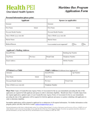 Maritime Bus Program Application Form - Prince Edward Island, Canada, Page 2