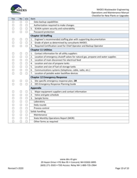 Wastewater Treatment Plant Operations and Maintenance Manual Checklist for New Plants or Upgrades - New Hampshire, Page 10