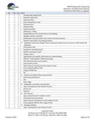 Wastewater Treatment Plant Operations and Maintenance Manual Checklist for New Plants or Upgrades - New Hampshire, Page 3