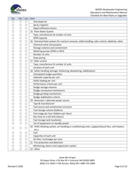 Wastewater Treatment Plant Operations and Maintenance Manual Checklist for New Plants or Upgrades - New Hampshire, Page 6