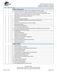 Wastewater Treatment Plant Operations and Maintenance Manual Checklist for New Plants or Upgrades - New Hampshire, Page 8