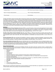 Document preview: Form BGS-10A Application for C.a.i.r. (Limited Online Access Program) Technology Questionnaire - New Jersey