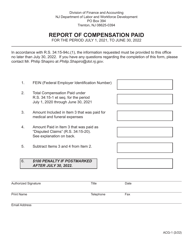 Form ACG-1 Report of Compensation Paid - New Jersey