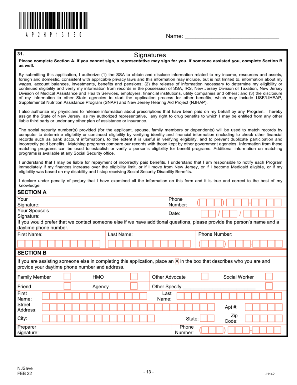 Form J1142 Njsave Application - New Jersey, Page 17