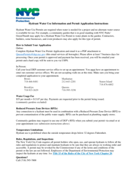 Document preview: Instructions for Application for a Hydrant Water Use Permit - New York City
