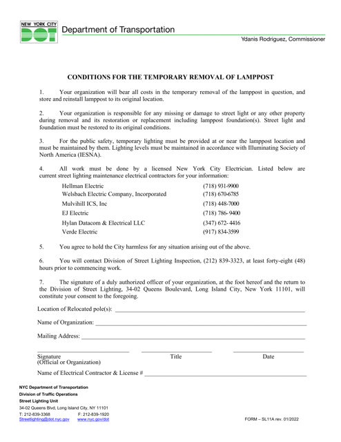 Form SL11A  Printable Pdf