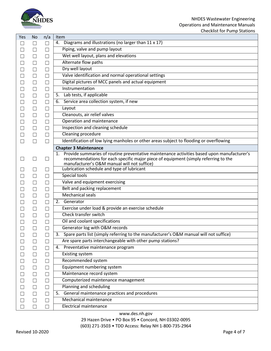 New Hampshire Nhdes Wastewater Engineering Operations and Maintenance ...